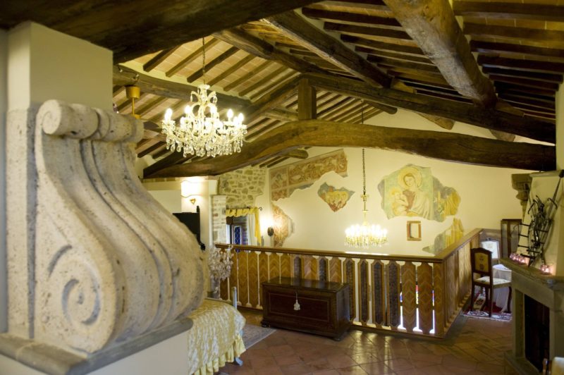 italy wedding venues. details of the afrescoed in the Wedding Suite chapel.