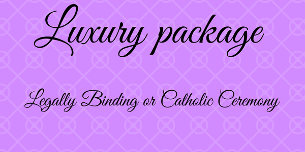 Luxury package legally binding or catholic ceremony